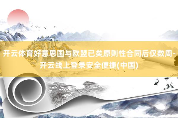 开云体育好意思国与欧盟已矣原则性合同后仅数周-开云线上登录安全便捷(中国)